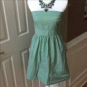 🍎Zara tube green pinstriped cotton dress